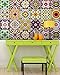 Mi Alma Backsplash Tile Stickers 24 PC Set Traditional Talavera Tiles Stickers Bathroom & Kitchen Tile Decals Easy to Apply Just Peel and Stick Home Decor 6x6 Inch (Kitchen Tiles Stickers D1)