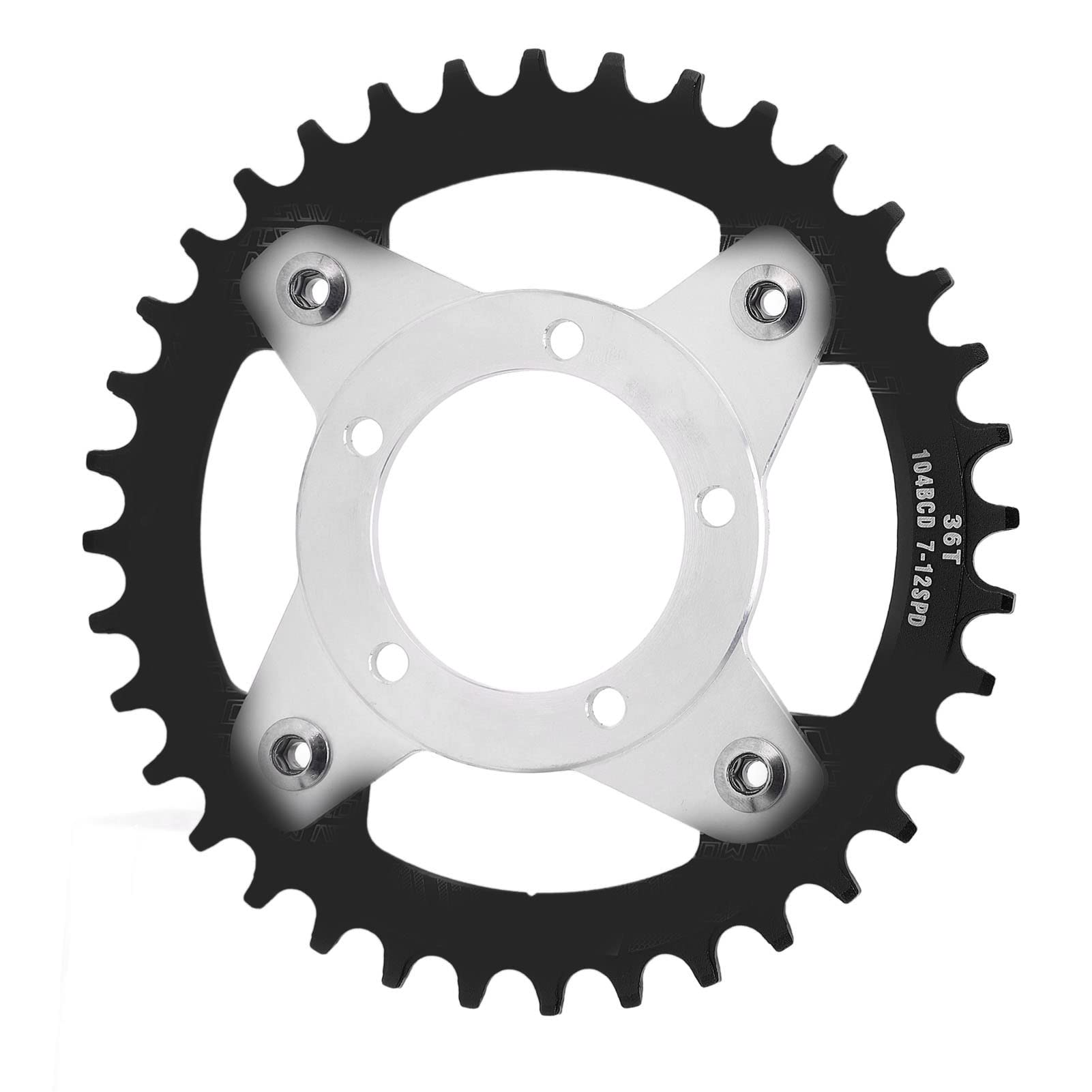 Keenso 36T 104BCD Chainring Adapter,Mid Drive Chainring Adapter for BBS01 BBS02 Motor(Black) Electric Bicycle Modification Accessories Electric Bicycle Modification Accessories