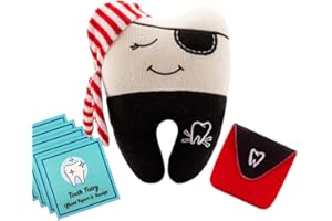 BAMBINI & ME Pirate Tooth Fairy Pillow - Our Tooth Fairy Pillows are for Boys and Girls - This Tooth Fairy Kit Includes 5 Notecards and a Keepsake Pouch - Super Cute Pirate Tooth Fairy Gifts for Boys and Girls