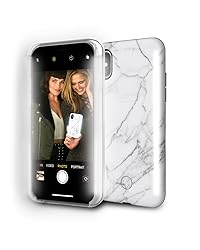 LuMee Duo Phone Case, White Marble | Front & Back