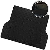 ZONETECH All Weather Rubber Semi Pattern Cargo Liner Trunk Floor Mat – Premium Quality Black Heavy Duty Cargo Trunk Floor Mat