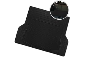 ZONETECH All Weather Rubber Semi Pattern Cargo Liner Trunk Floor Mat – Premium Quality Black Heavy Duty Rear Compartment Line