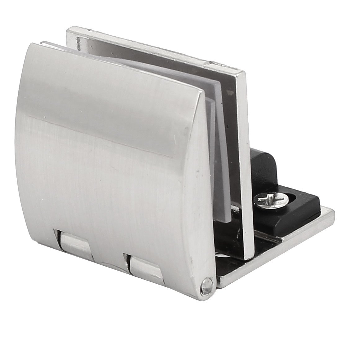 Sourcingmap 5mm-8mm Thick Metal Wall Mounted Glass Door Hinge Clamps Shelf Clip Silver Tone