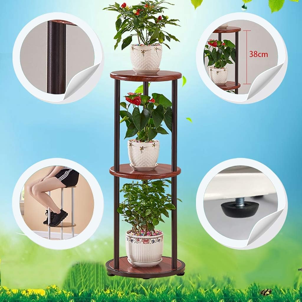 Puesto de plantas Soporte de flores verde vertical de tres capas ...