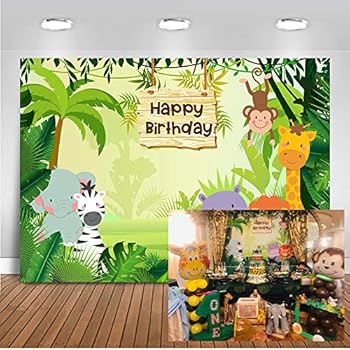 Amazon.com : AOFOTO 8x6ft Cartoon Safari Animals Backdrop
