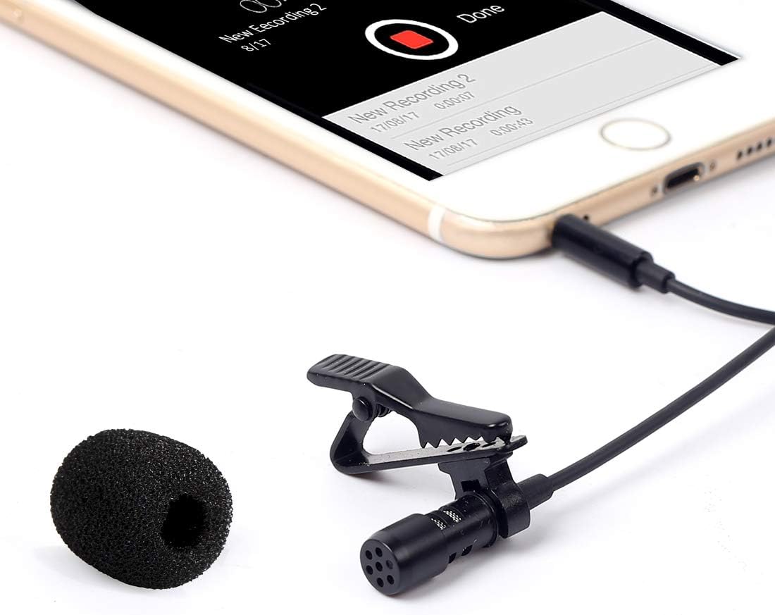Professional Lavalier Microphone,Phone Microphone, Noise Reduction Mic, Suitable for Interview, Video, Recording, Black.59: Home Audio & Theater