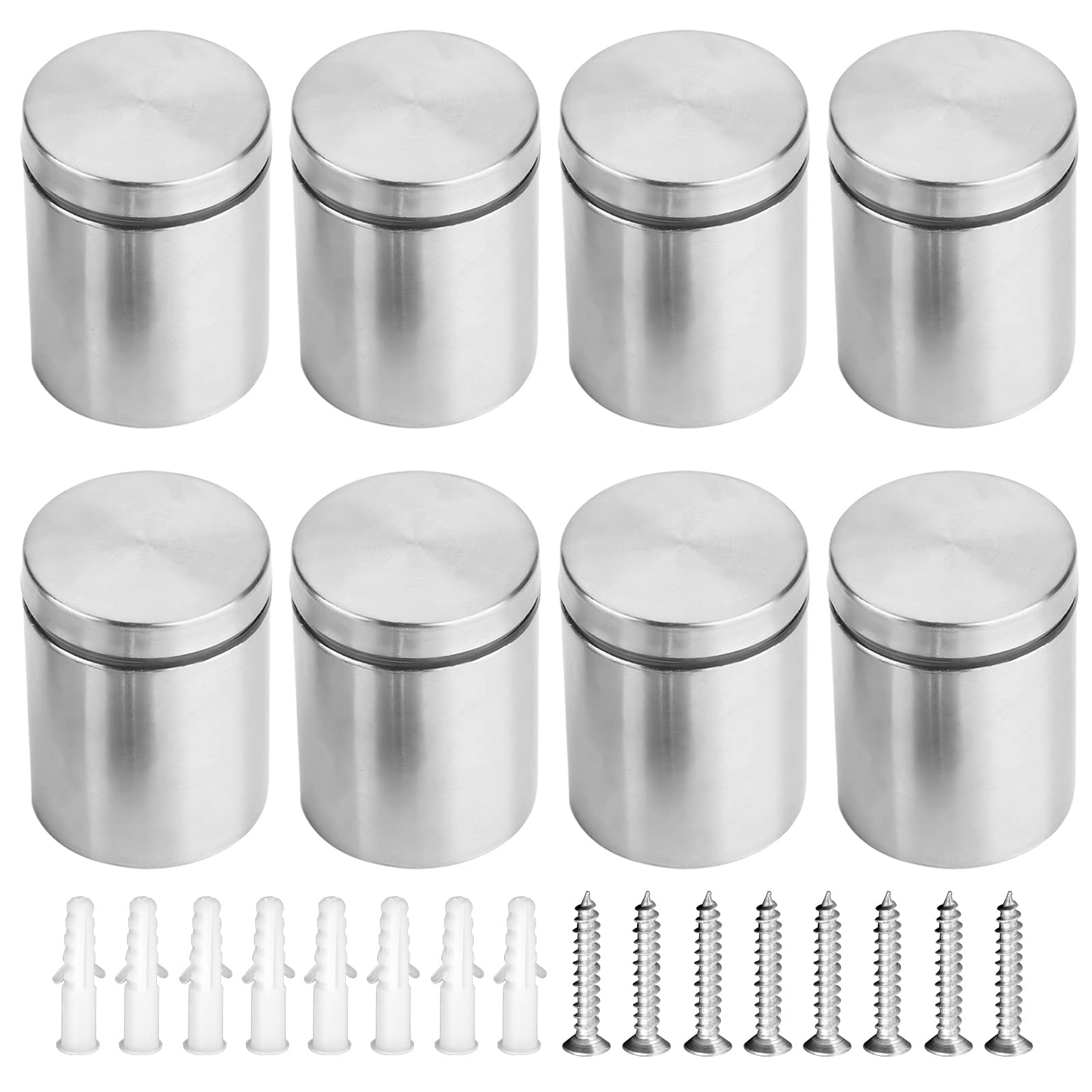 8Pcs Glass Standoff, M38*50mm Glass Fixing Pin Stainless Steel Standoff Screws Mounting Glass Hardware Bolt Wall Standoff Holders
