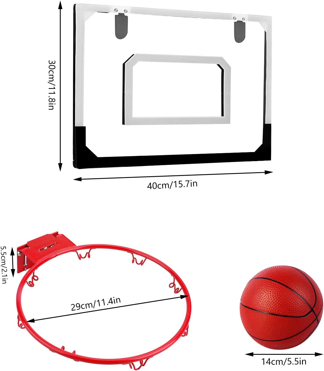 Fowecelt Mini Hoop, Over The Door Basketball Hoop Set for Door Wall Room with 3 Balls, Toy Basketball Hoop for Kids Teens Boys Girls(16" x 12") : Sports & Outdoors