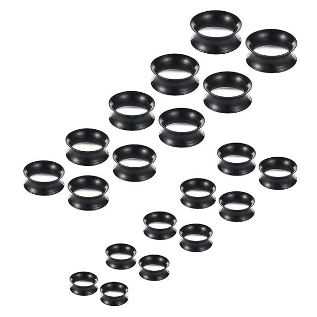 Crdifu 10 Paar Silikon Ohr Plug Tunnel Set Flesh Double Flared Ohrpiercing Expander Piercing Retainer 4-20mm