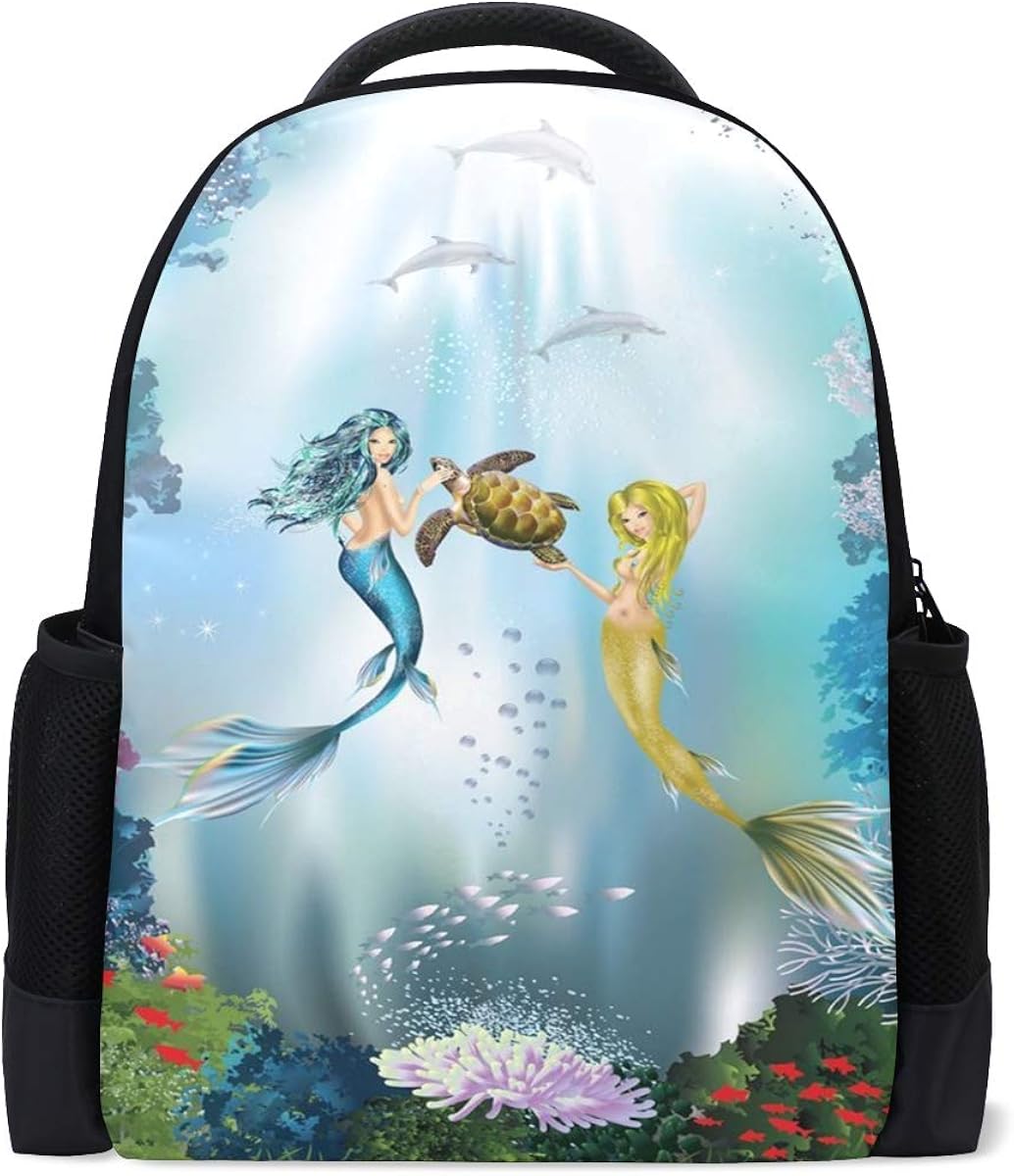 Underwater World Mermaids Girl Travel Laptop Backpack