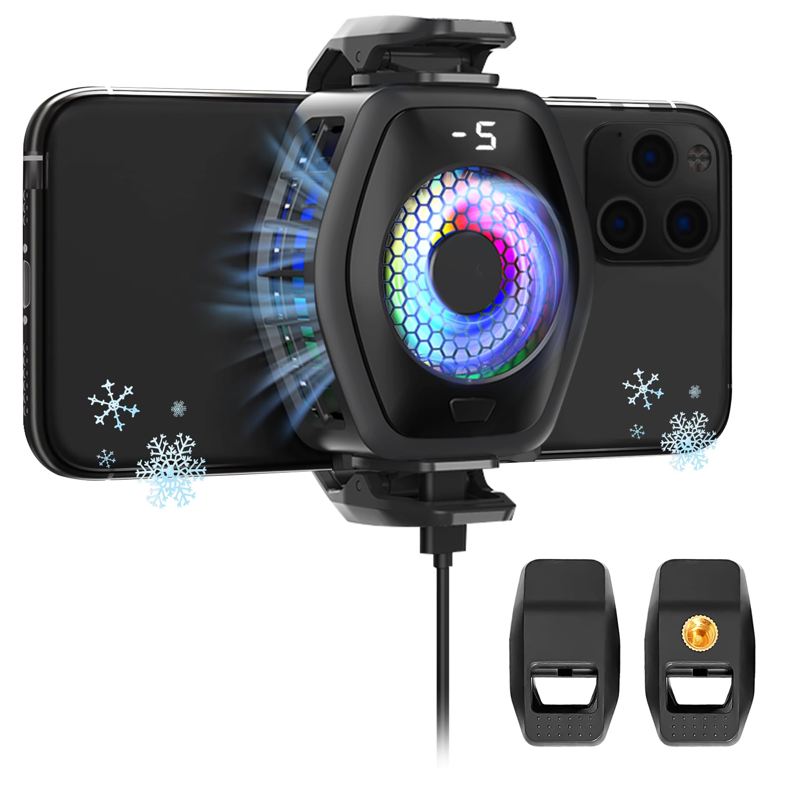 Photo 1 of Jremreo 2-in-1 Magnetic & Clip-On Phone Cooler – Semiconductor-Powered Gaming Cell Phone Cooling Fan Radiator for iPhone/Android/iPad/Tablet – Gaming, Video Calls, Live Broadcasting, and Vlog Use