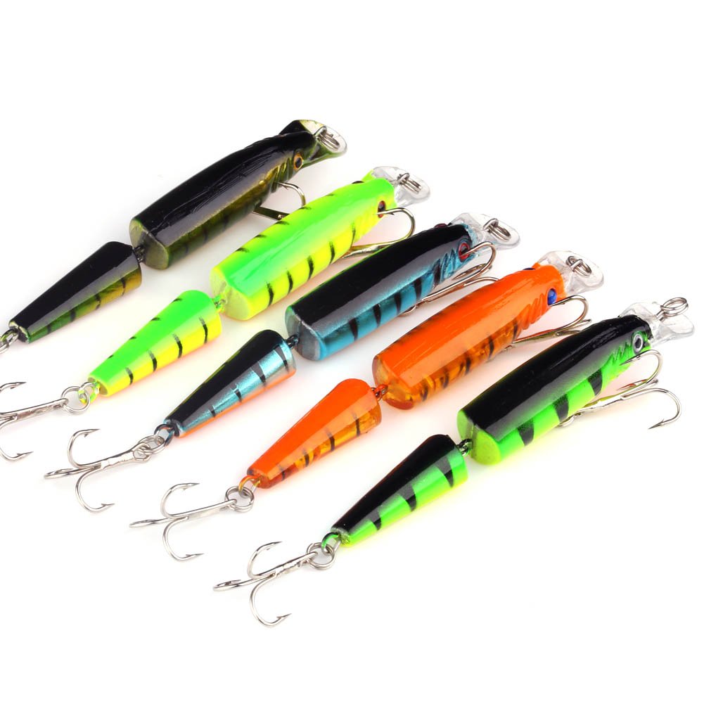 VERY100 Lot5Pcs Crankbait Crankbait Fishing Baits Lures Minnow Hooks 9.6g 10.5cm / 4.13\