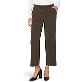 Liverpool Womens Petite Pull on Tie Waist Wide Leg Ankle Pants