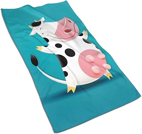 Amazon タオル バスタオル キャラクター 牛 乳牛 ブルー フェイスタオル 人気 柔らか肌触り ふんわり 瞬間吸水 速乾 抗菌防臭 厚手 家庭用 ホテル スポーツ 業務用 幼稚園 マイクロファイバー かわいい おしゃれ 70 40cm Bolaco フェイスタオル ホーム キッチン