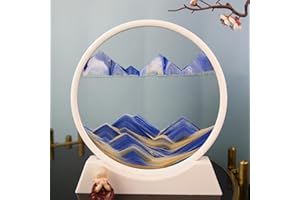 YaiHe Moving Sand Art Picture Silicon Rubber Round Frame Kinetic Sandscapes in Motion Dynamic Design Creation Relaxing Toy Desktop