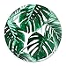 Tropical Leaf Mousepad - Mat - Beautiful Design - Leaves Green with White Background - Round Mouse pad