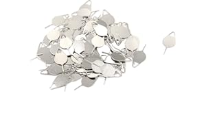 Geesatis 100 PCS Silver Sim Card Tray Needle Pin Eject Pin Key Sim Card Opening Removal Tool Compatible with fit Most Smartphone Brands