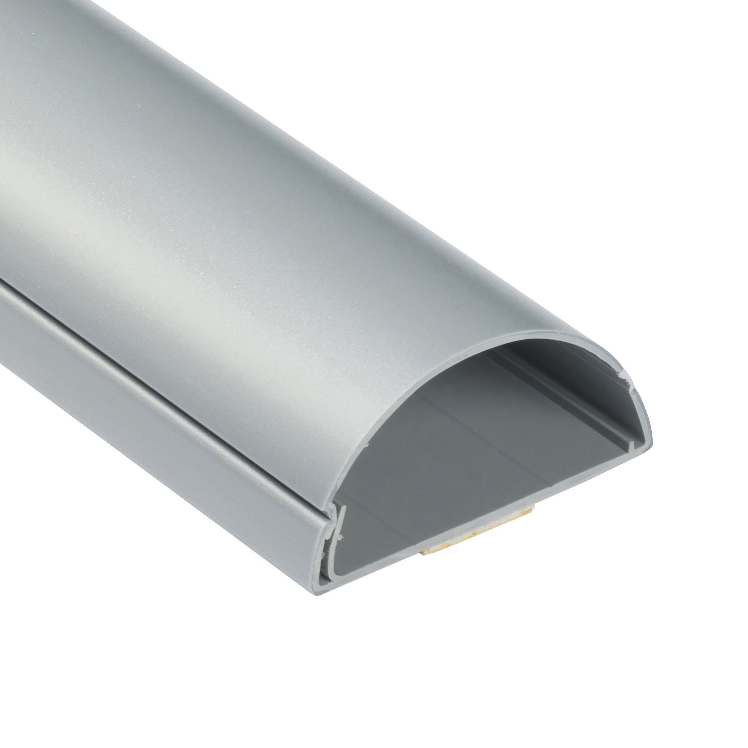 D-Line 1M6030A TV Semi-Circular Cable Duct | Cable Cover | 60 x 30 mm, 1 m Length, Aluminium Effect