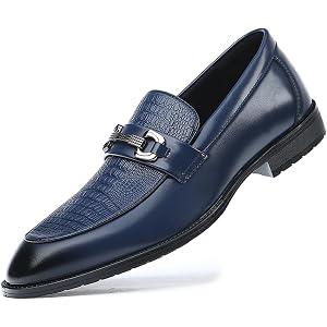 LMGYZUR Men's Crocodile Print Dress Loafers Shoes Fashion Formal Business Casual Slip-on Shoes for Men