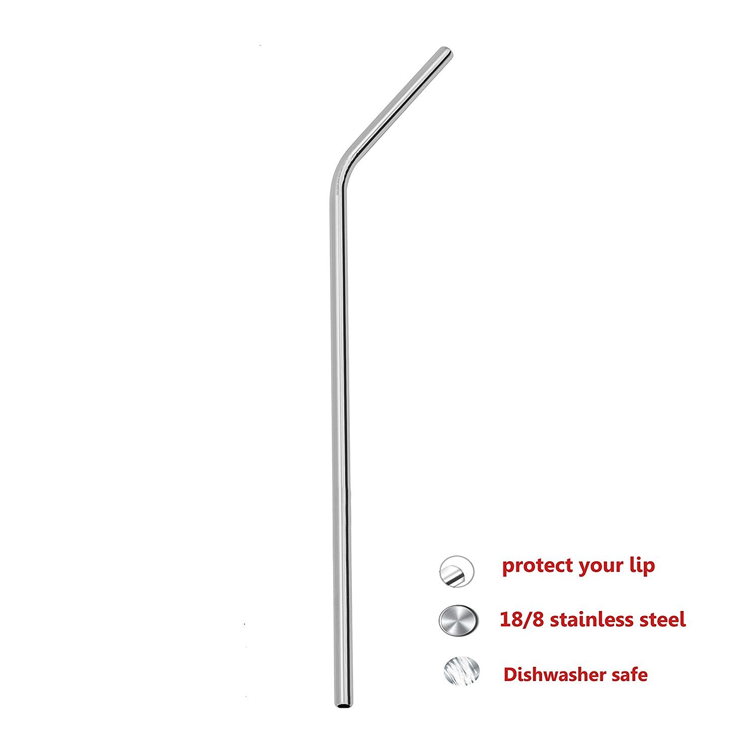Stainless Steel Straws Drinking Reusable Extra Long Bended for Yeti 30 or 20 oz Tumblers Set of 4 (4 Bended +1 Brush)