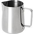 Milk Frothing Pitcher, Stainless Steel Espresso Cup for Espresso Machine, 12oz Milk Frother Steamer Cup
