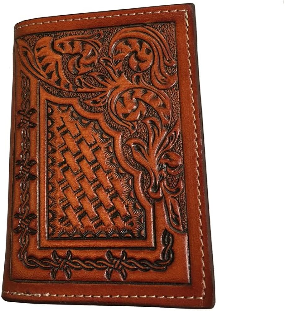 Twisted X Wallet, Trifold, Leather, Floral/Basket, Barbed Wire Amazon.ca Clothing & Accessories