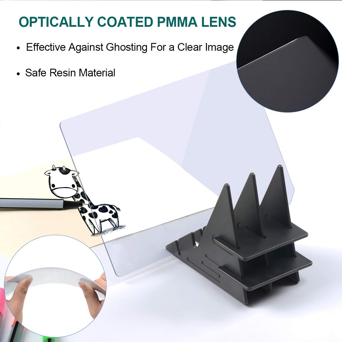 Optical Drawing Board Portable Image Drawing Board Tracing Drawing Projector Painting Board Sketching Tool with PMMA Lens for Kids, Beginners, Artists, etc