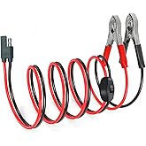 8FT/2.5M 16AWG SAE to Alligator Clips Wire Harness with OnOff Switch, 12 Volt Quick Disconnect Extension Cord Alligator Clips for Lawn and Garden Sprayers Pump Motorcycle Car Solar Panels (1 Pack)