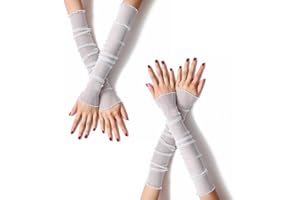 MUYDZ 2 Pair Women's Long Arm Sleeves with Lace Mesh Tulle, Cooling and Warming Dual Purpose Sun Sleeves for Women, Girls