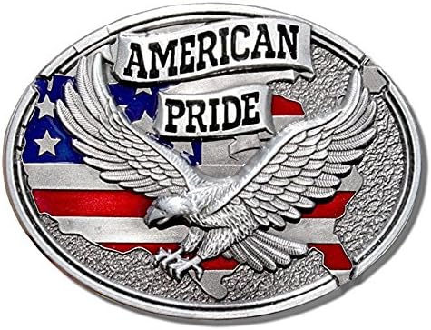 MR WESTERN American Pride Soaring Eagle ENAMEL Belt Buckle (Enamel)