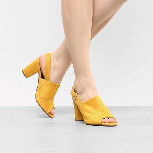 sandalia vizzano amarela salto grosso