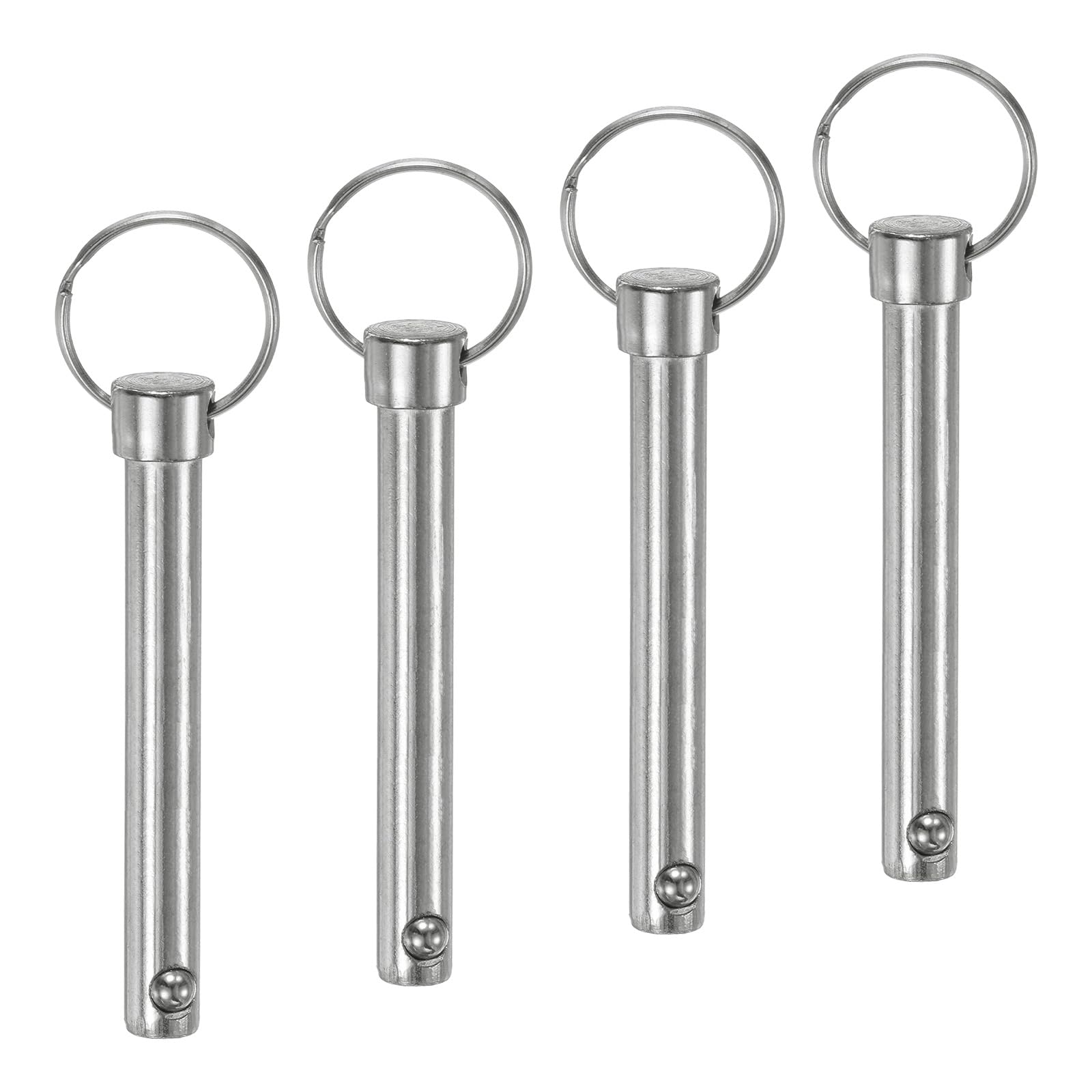 M METERXITY 4-Pack Quick Release Pins, 3/8" [10mm] Diameter, 2.83" [72mm] Usage Length Bimini Top Pin for Shipbuilding/Boat/Trailer, 3.15" [80mm] Total Length Carbon Steel Hardware Pins