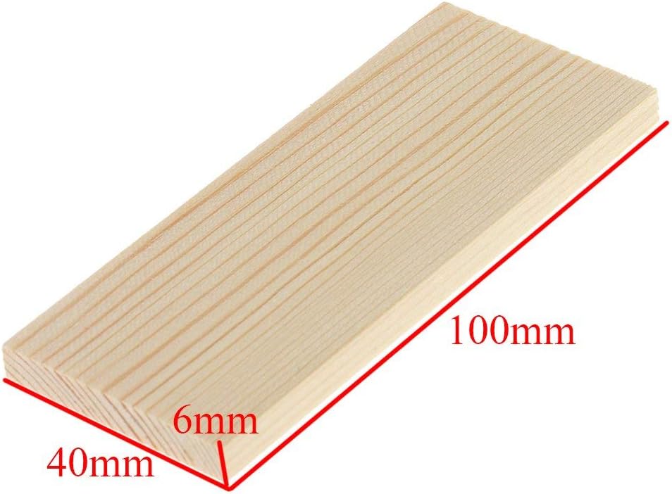 HnS Pine Wood Rectangle Board Panel for Art and Craft 100 x 40 x 6 mm (30 Pcs)