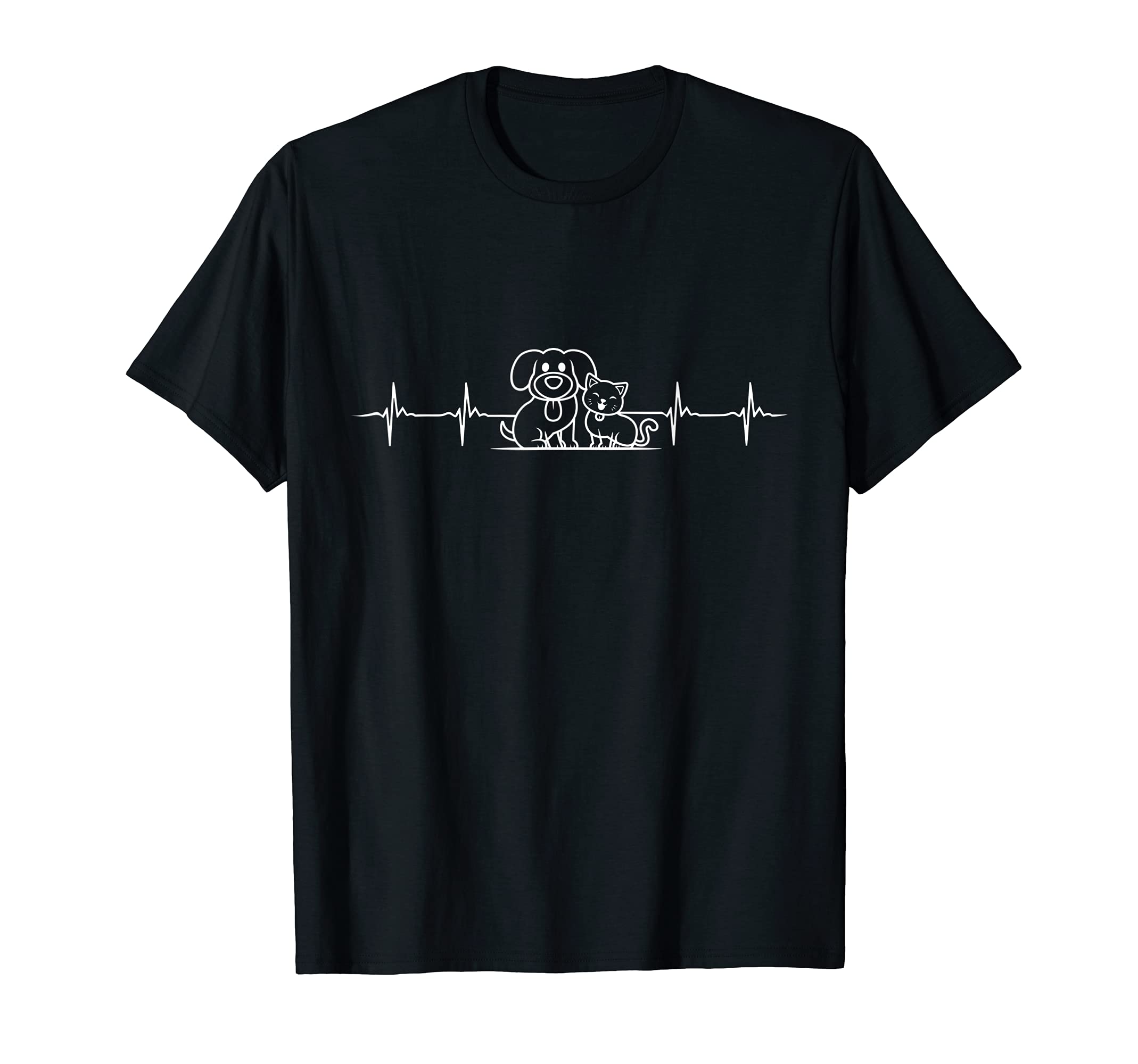 Cat Heartbeat Cute Cat And Dog friend T-Shirt
