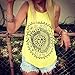 Yoyorule Sexy Women Sun Printed Sleeveless Vest Tee Shirt Blouse Casual Tank Top Yellow