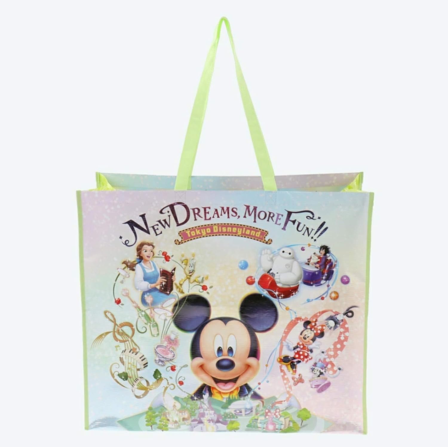 ニューファンタジーランド ショッピングバッグ Lサイズ メインアート ディズニーランド 東京ディズニーリゾート Tdr 新エリア 美女と野獣 ベイマックス ミッキー ミニー エコバッグ おもちゃ おもちゃ Amazon