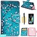 HKW LG K10 Case,LG Premier LTE Case, (TM) Plum Blossom Premium PU Leather Magnetic Flip Closure Protective Wallet Case Cover with Kickstand & Screen Protector for LG K10,LG Premier LTE (MA1390)