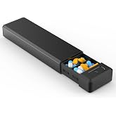 HEIYING Metal Pill Organizer with 7 Separate Compartments for Pills Storage | Portable Metal Pill Case Storage Vitamins, Smooth Magnetic Sliding Lid, Daily Medication Storage Case for Travel