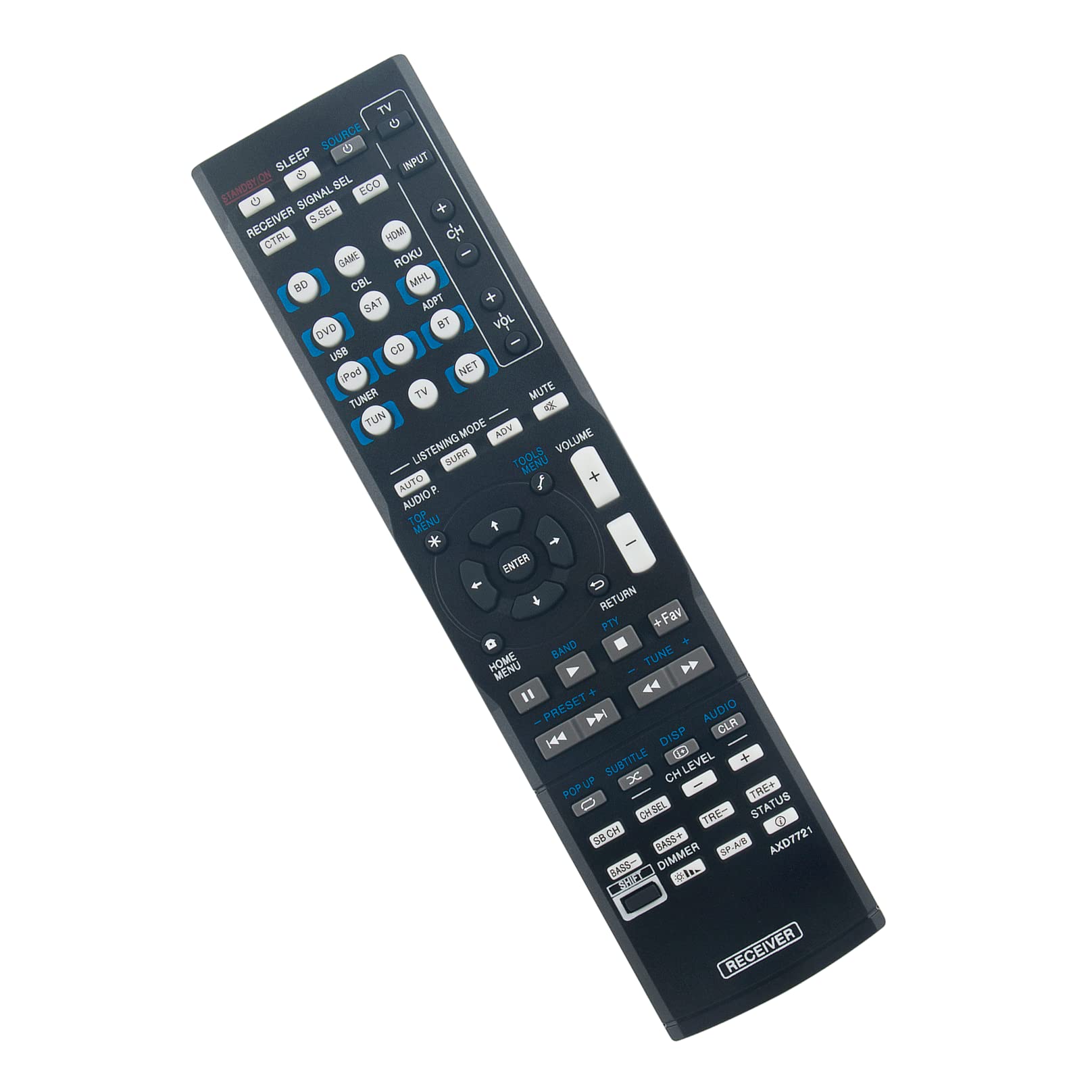 VINABTY AXD7721 Replacement Remote Control Compatible with Pioneer AV Receiver VSX-329-K VSX-529-K VSX-1130-K VSX-830 SC-9540 VSX-1024 VSX-1029 VSX-44 VSX-824 VSX-830-K VSX-1024 VSX-S300-K