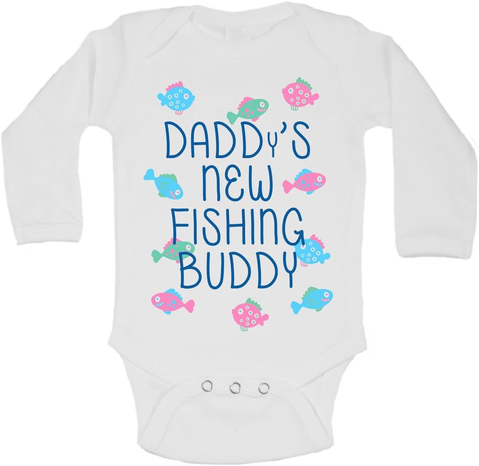 Daddys New Fishing Buddy Baby Infant Kids Funny Onesie Bodysuit - Newborn