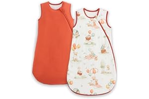 JiAmy Baby Sleeping Bag 1 1.5 Tog Cotton Sleep Sack 2 Pack, Unisex Baby Wearable Blanket for Newborn & Infant 0-24 Months