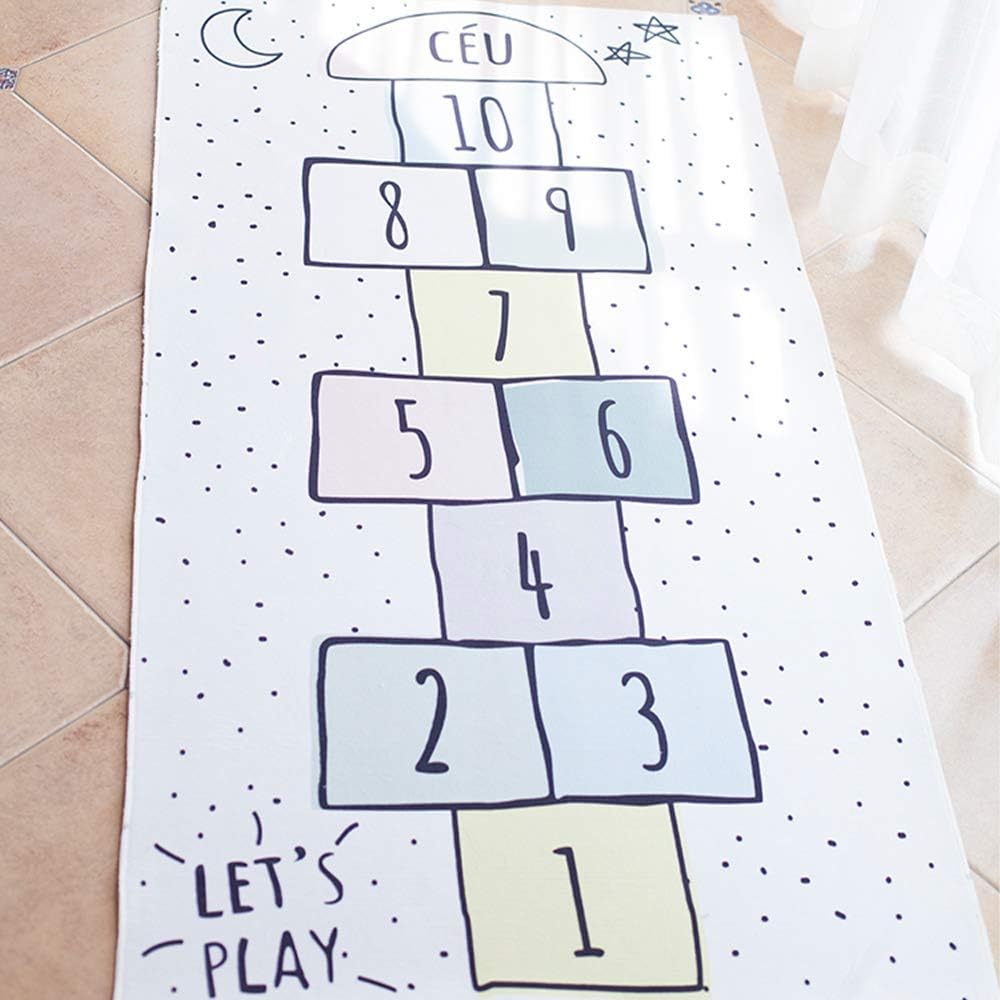 MIEMIE Childrens Rugs for Playroom,universal Rugs Children Antiskid Play Mat Kids Jumping Grid Digital Floor Mat Game Carpet Mat Maternity And Baby Supplies 80CMx160CM
