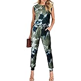 ANRABESS Womens Summer Sleeveless Jumpsuits Casual Dressy Stretchy Crewneck Rompers One Piece Outfits Fall Fashion 2026
