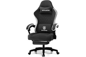 GTPLAYER Gaming Chair, Computer Office Chair with Pocket Spring Cushion, Linkage Armrests and Footrest, High Back Ergonomic C