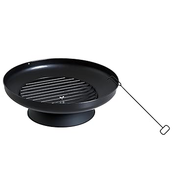 Outsunny 60cm Round Metal Firepit Bowl Wood Charcoal Burner