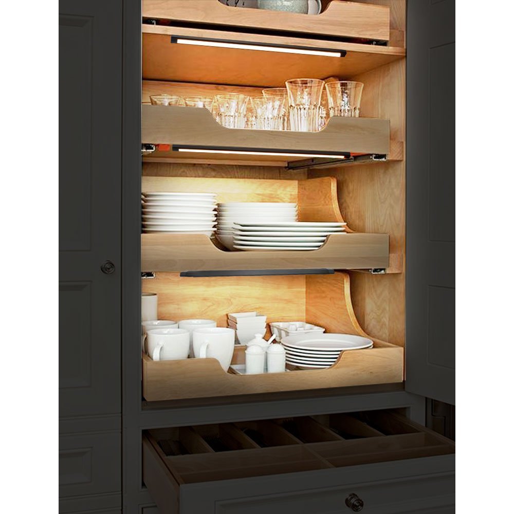 WORATON Under Cabinet Lighting Kitchen Lighting,Dimmable 3000K Warm White,33 LED Light Bar Wardrobe,Under Counter Lighting Shelf Lighting Closet(4 Pack)