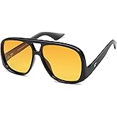 VANLINKER Oversized Aviator Polarized Sunglasses for Women Men Retro Square Eyewears Vintage 70s Style Low-Set Temples VL9822