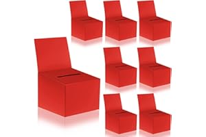 zzhxkjhky 8 Pcs Raffle Boxes Cardboard Box with Slot for Ticket and Removable Header, 6.5 x 4.5 x 4.5 Inch Ballot Box Donation Box Charity Box for Collecting Business Card Voting Contest(Red, 8 PCS)
