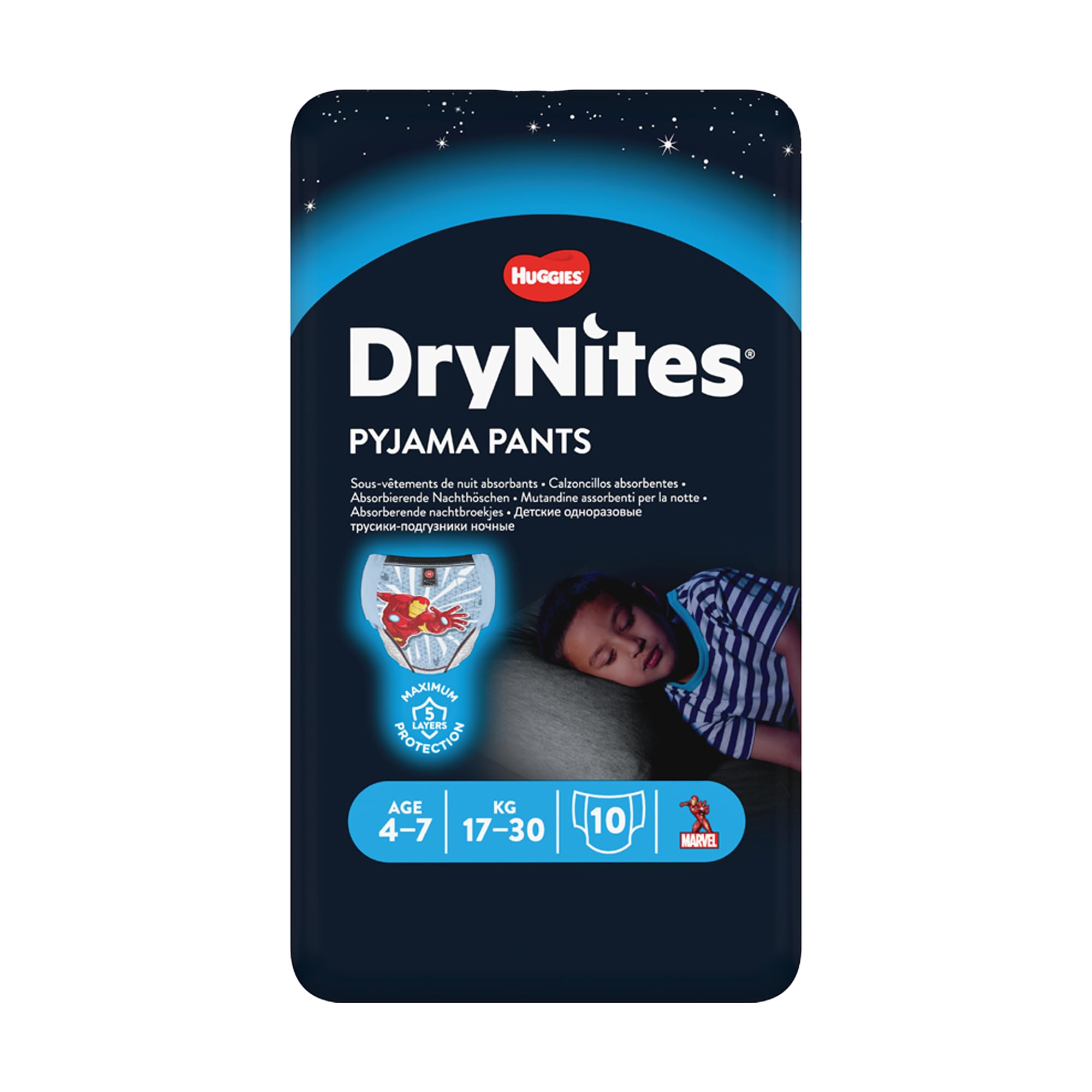 Huggies - Huggies Dry Nites 4-7 Years Boys Pyjama Pants - 10 Pieces