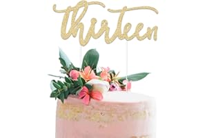 Merry Expressions 13 Birthday Cake Topper - 13th Birthday Decorations for Girls, 13th Birthday Decorations for Boys, Happy 13th Birthday Cake Topper, 13 Birthday Girl Thirteen